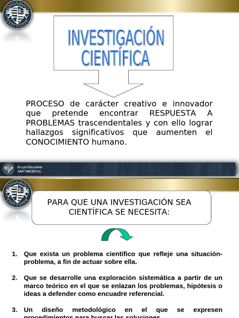 Investigación Científica: Proceso y Métodos | PDF | Conocimiento ...