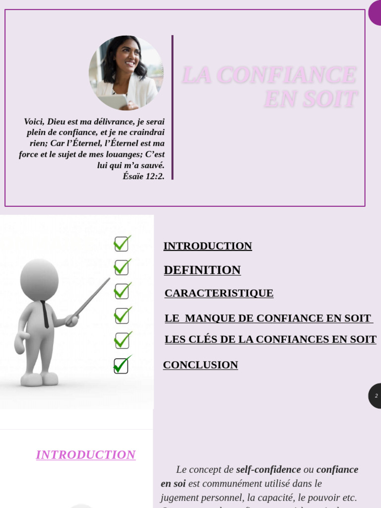 Définition et clés de la confiance en soi | PDF | Dieu