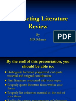 Conducting Literature Review: by M R Selamat