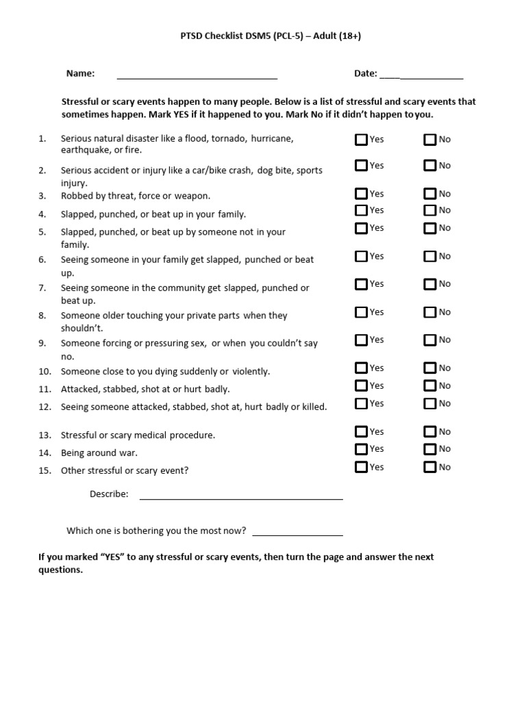 PCL-5 Scoring Guide for Adults | PDF | Anger | Behavioural Sciences