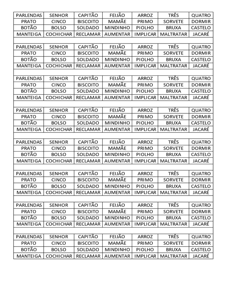 Lista de Palavras Não Canônicas | PDF