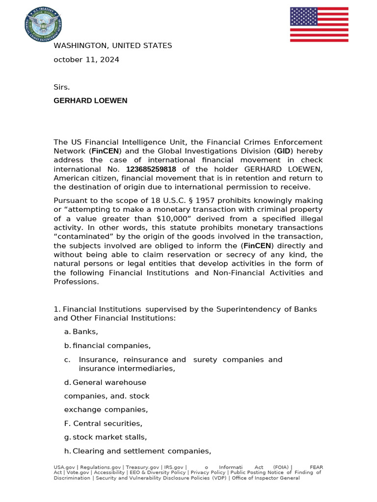 FinCEN Guidelines on International Transactions | PDF | Banks ...