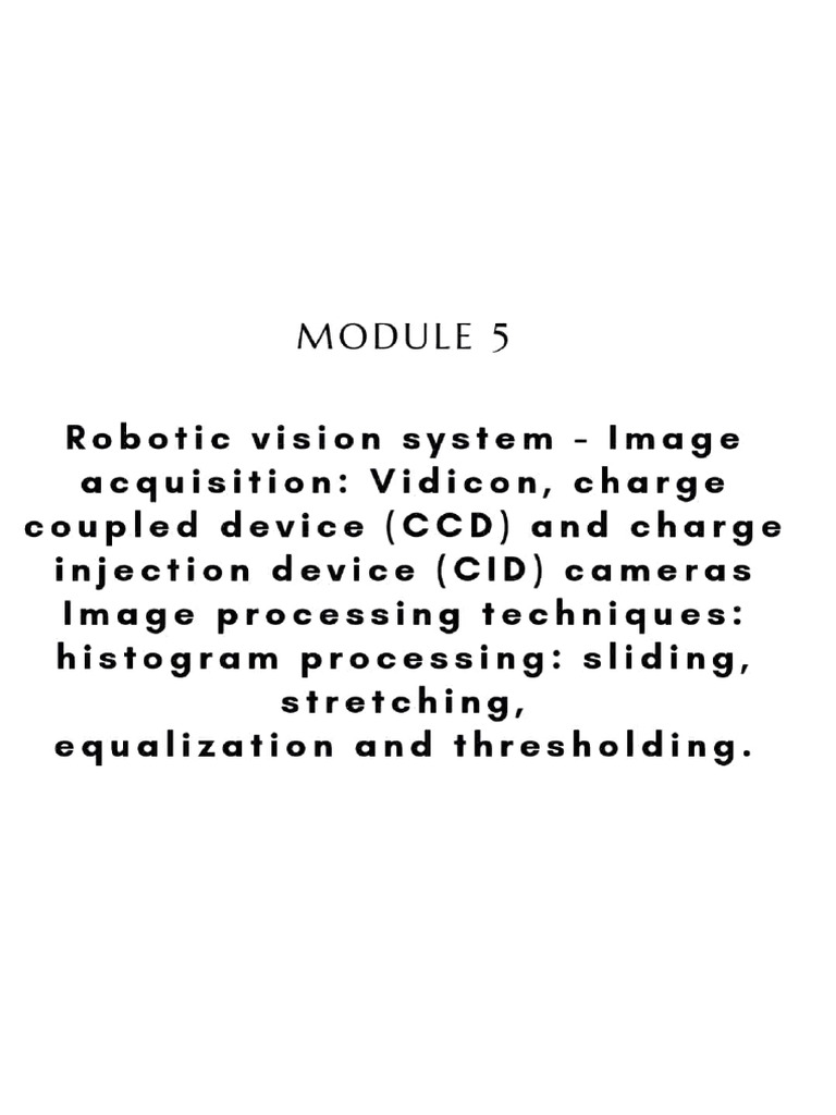 Robotic Vision Systems Overview | PDF | Charge Coupled Device | Camera