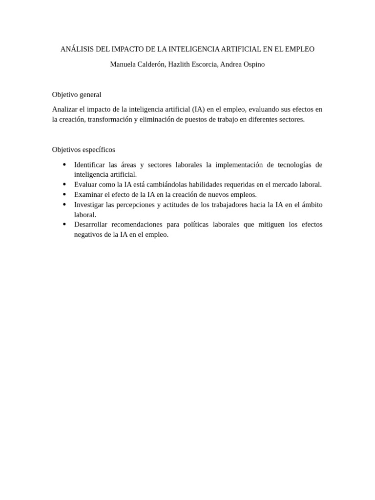 Impacto de la IA en el Empleo | PDF