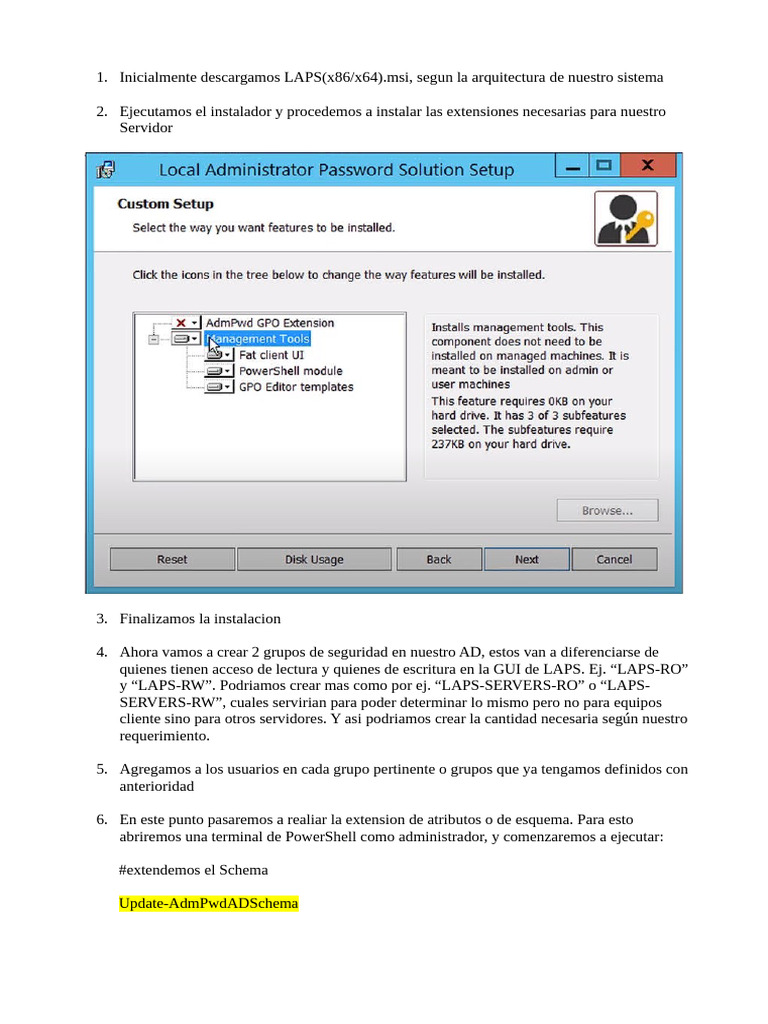 Guía de Instalación y Configuración de LAPS | PDF | Software del ...