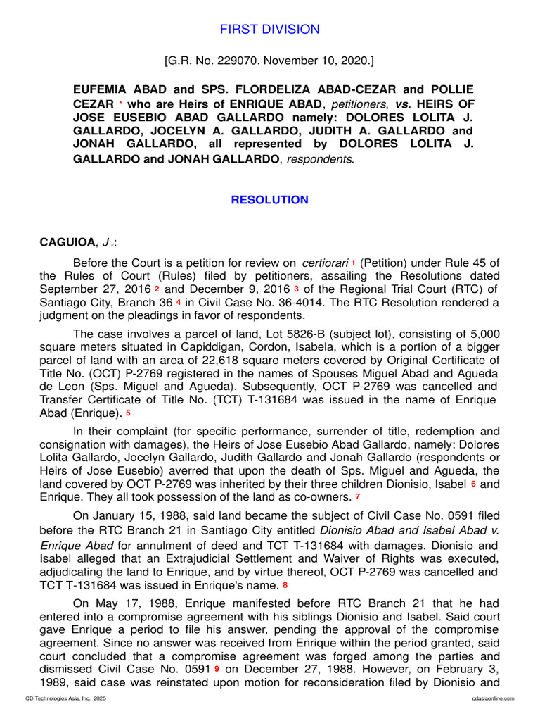 Land Ownership Dispute Resolution Case | PDF | Pleading | Judgment (Law)