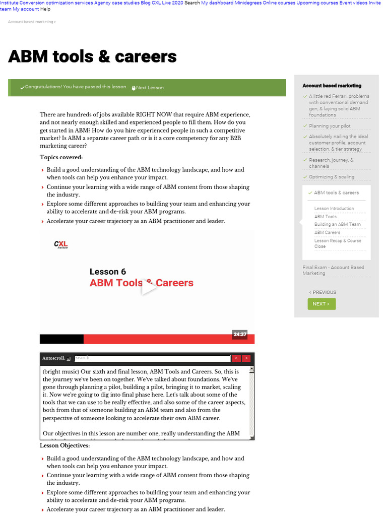 07-Abm Tools - Careers - CXL Institute | PDF | Marketing