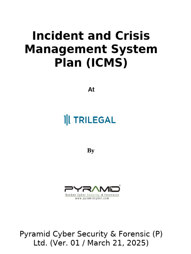 Trilegal Incident and Crisis Management System Plan (ICMS) 2025 | PDF ...