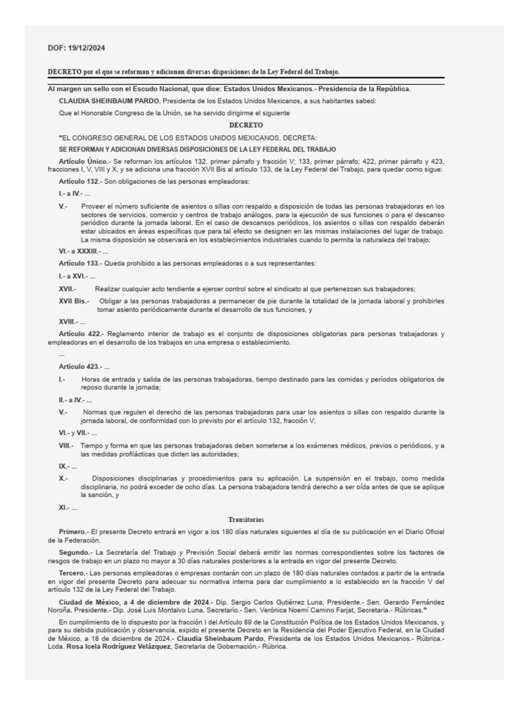 Reformas a la Ley Federal del Trabajo | PDF | Derecho laboral | Gobierno