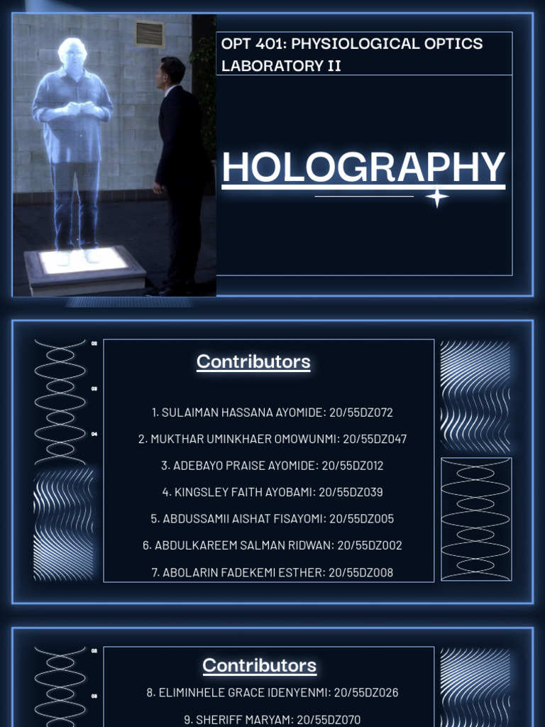 Holography in Physiological Optics | PDF | Holography | Diffraction