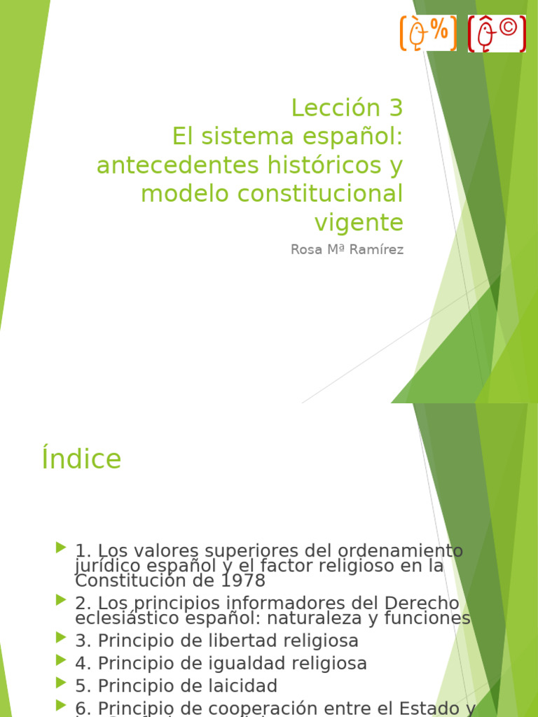 Lección 3 El Sistema Constitucional Español de Relaciones Iglesia ...