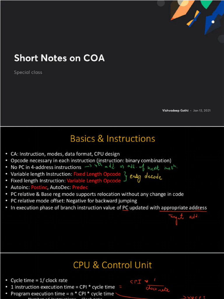 COA Part-1 & 2 short notes_organized | PDF