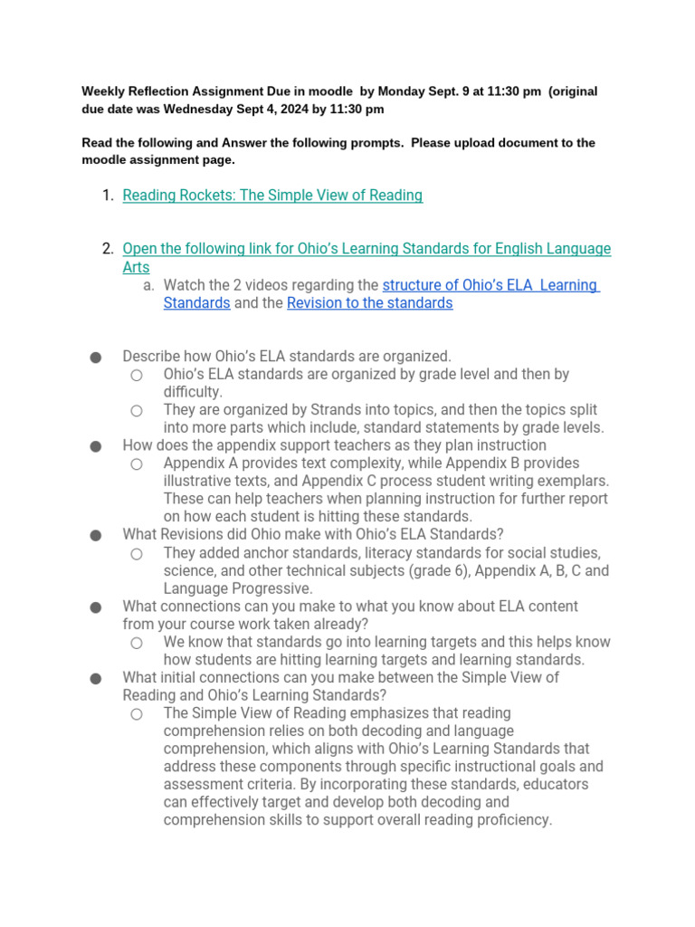 Week 1 Reflection Assignment 2 | PDF