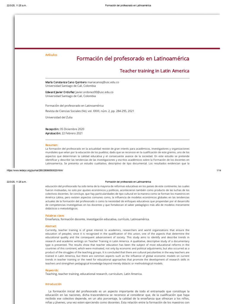 Tendencias en Formación Docente en Latinoamérica | PDF | Maestros ...