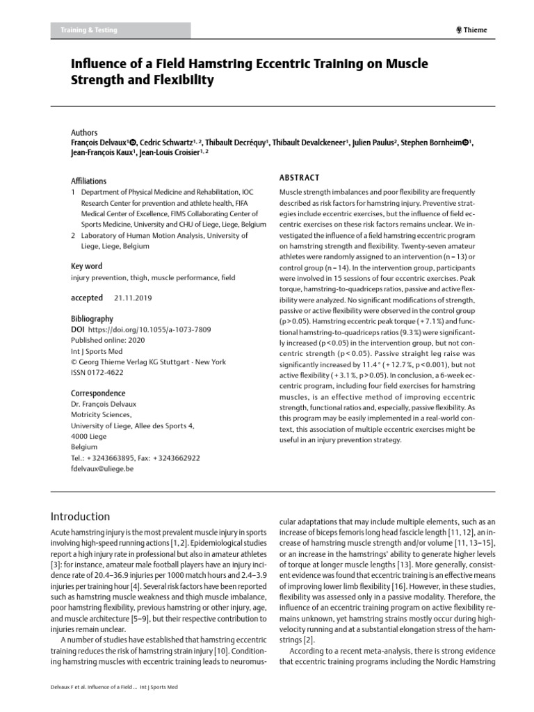 Eccentric Training for Hamstring Strength | PDF | Musculoskeletal System