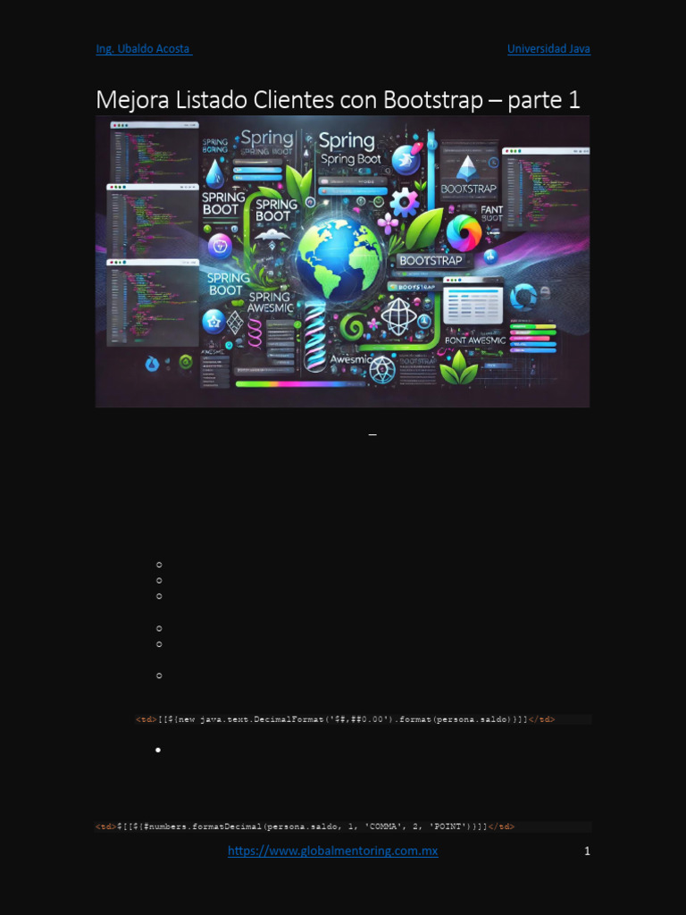 Mejora Listado Clientes con Bootstrap 5 | PDF | Java (lenguaje de ...