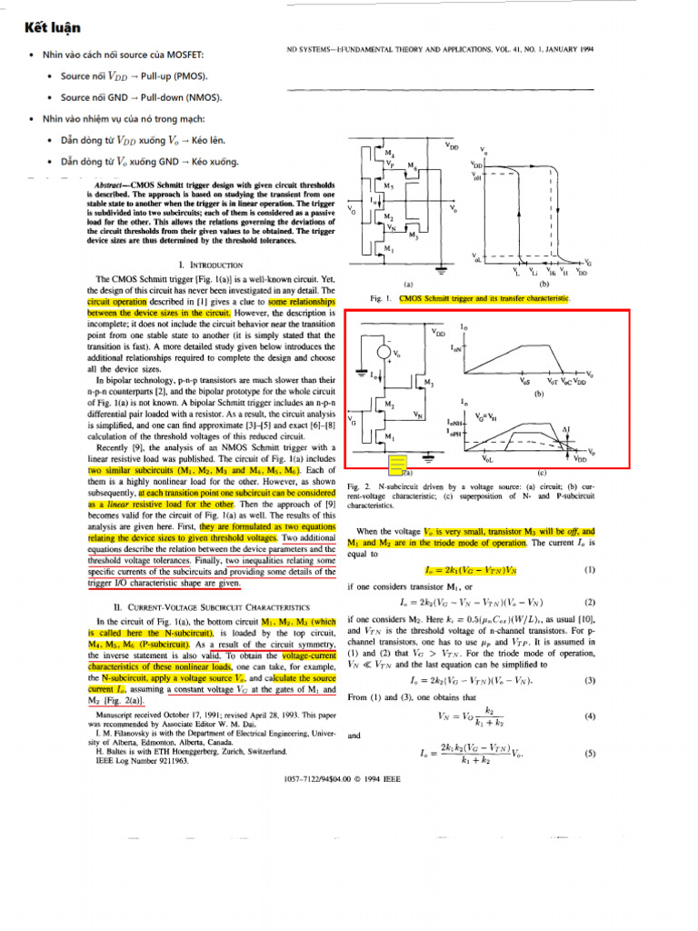 CMOS Schmitt Trigger Design Analysis | PDF | Operational Amplifier ...