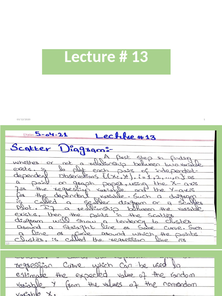 Probability and Statistics Lecture # 13 Slides | PDF