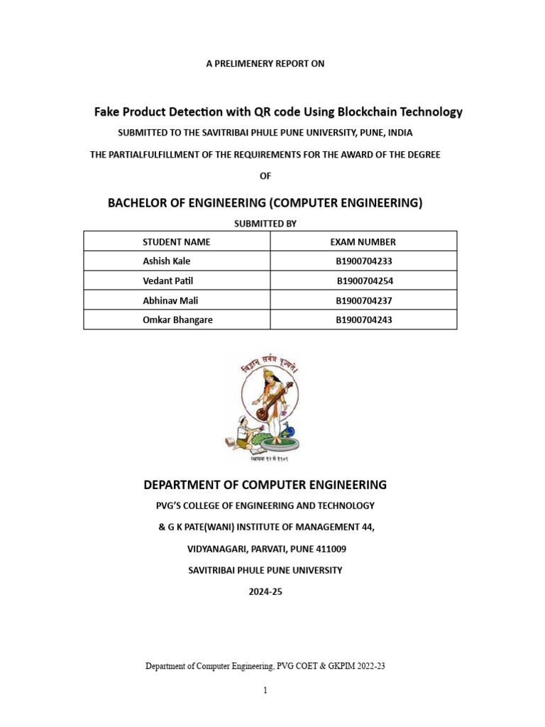 Blockchain QR Code for Fake Product Detection | PDF | Authentication ...