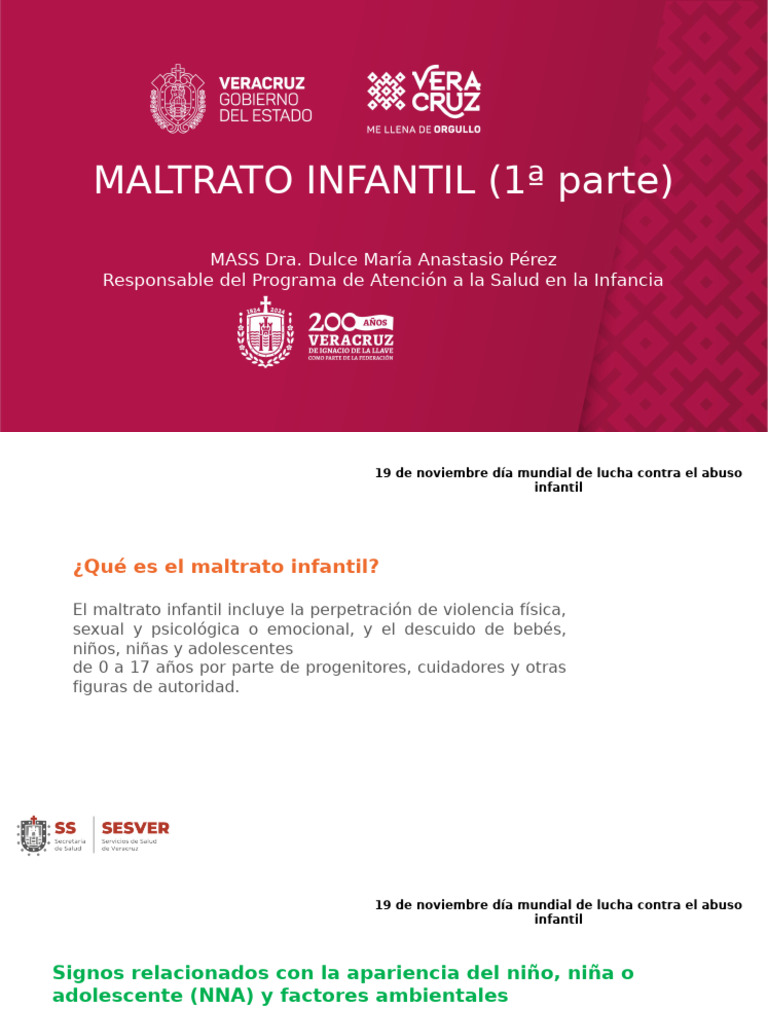 Señales de Maltrato Infantil y Prevención | PDF | Abuso infantil ...