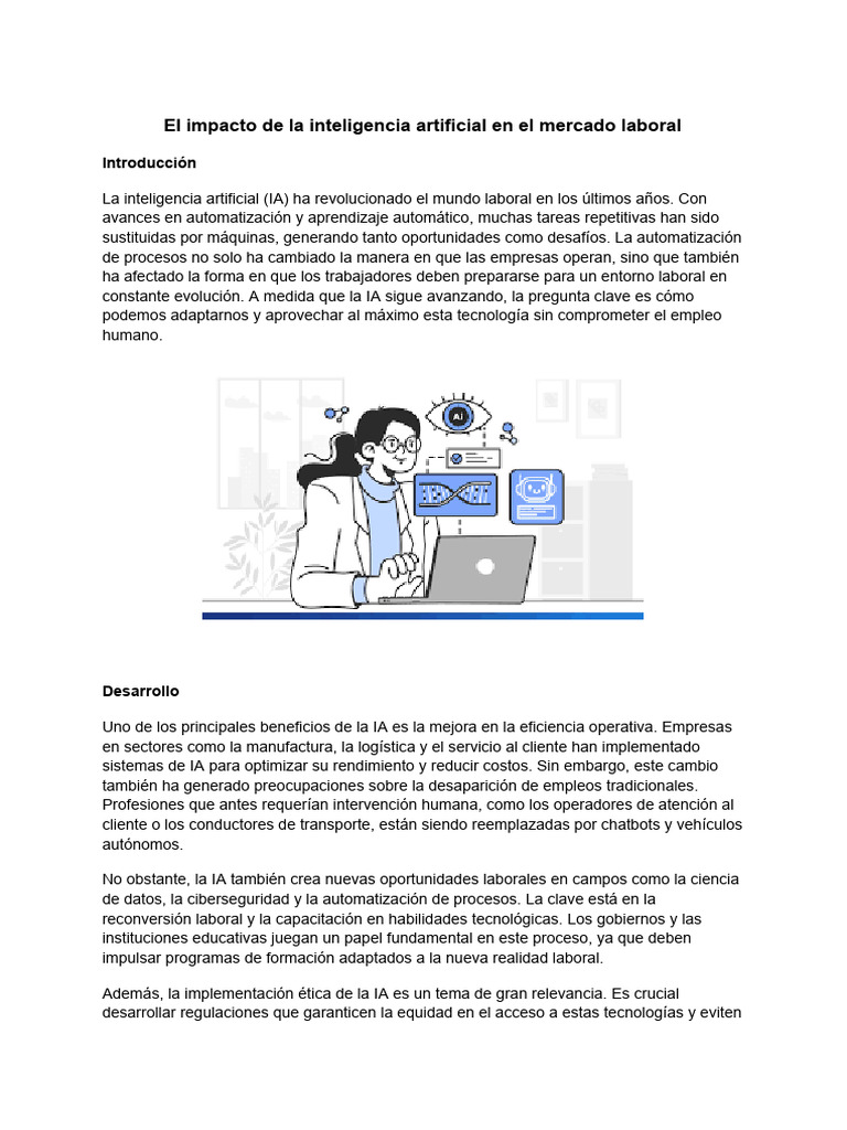 Impacto de la IA en el mercado laboral | PDF | Inteligencia artificial ...