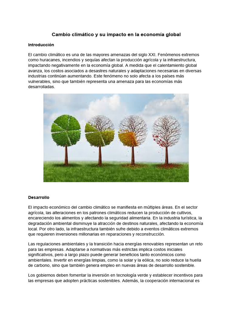 Impacto del cambio climático en la economía | PDF