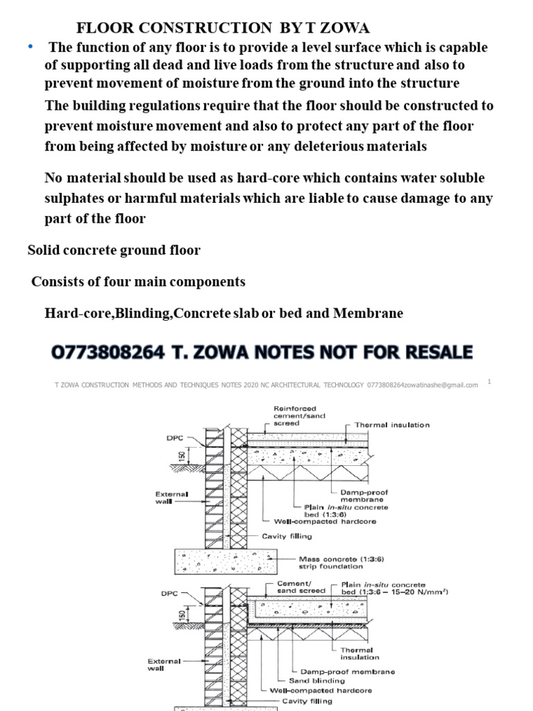 Floor Construction Techniques Overview | PDF | Concrete | Lumber