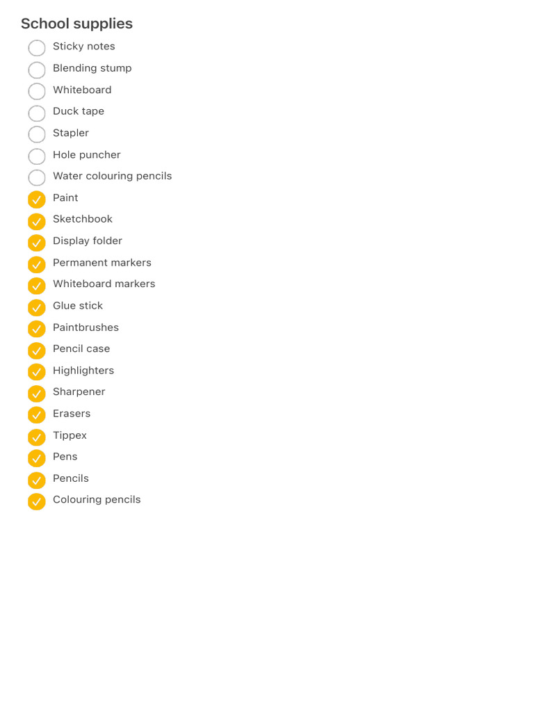 Essential School Supplies List | PDF