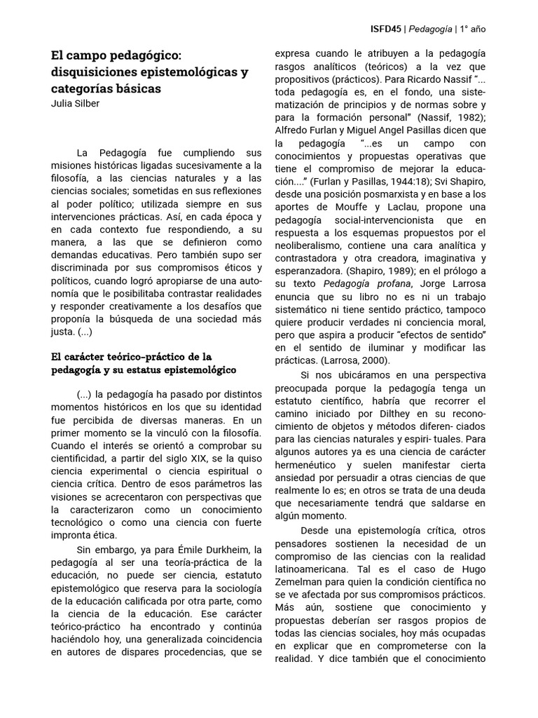 Epistemología y categorías en Pedagogía | PDF | Pedagogía | Science