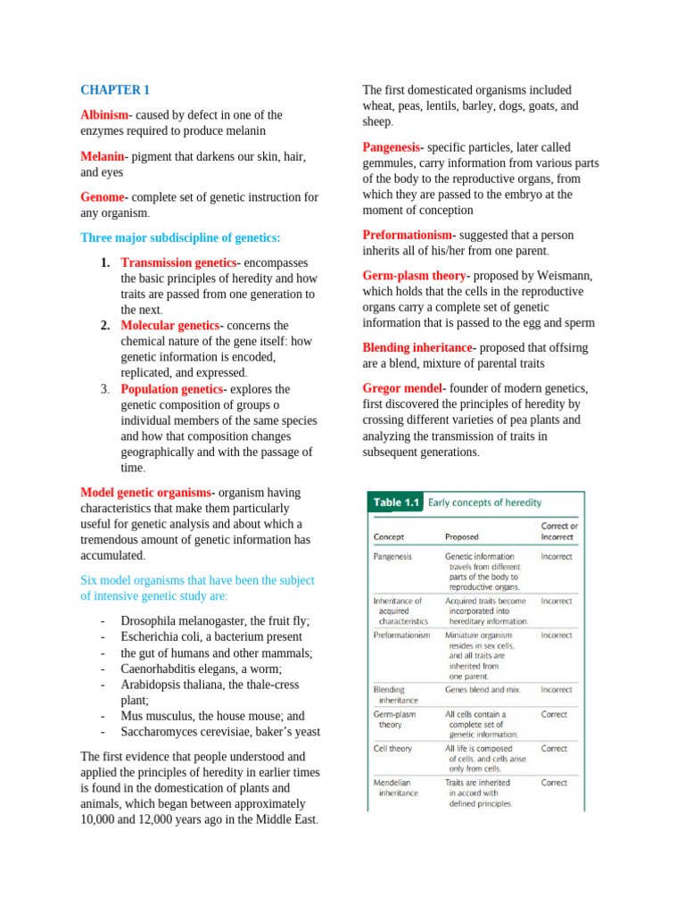 Genetics Chap 1 3 Notes Pdf Meiosis Mitosis