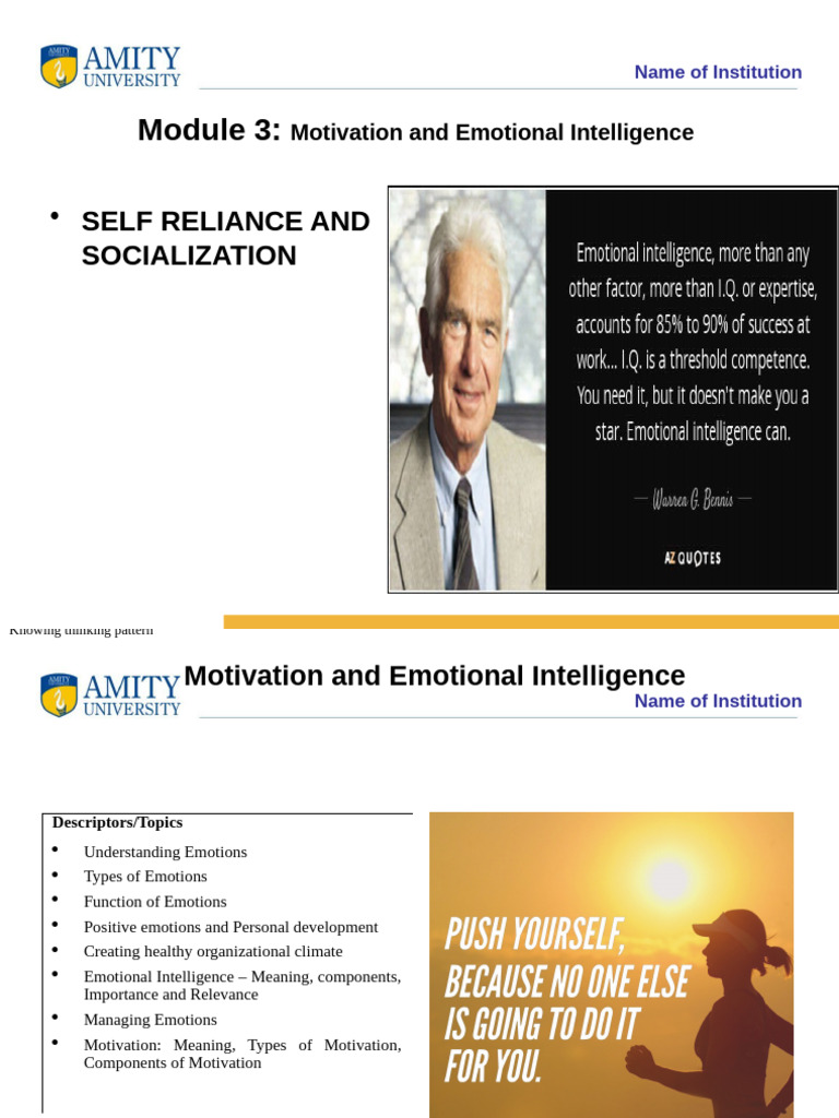 Motivation and Emotional Intelligence Guide | PDF | Motivational ...