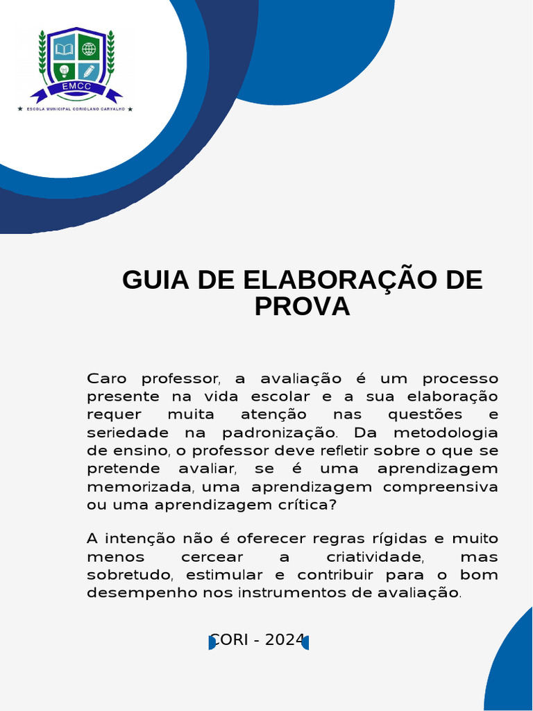 Guia Prático para Elaboração de Provas | PDF