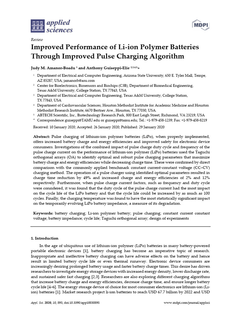 Optimizing Li-ion Polymer Battery Charging | PDF | Lithium Ion Battery ...
