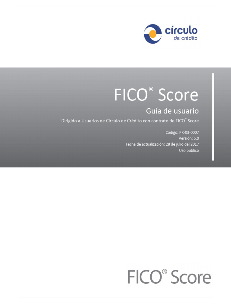 Guía de Usuario del FICO® Score | PDF