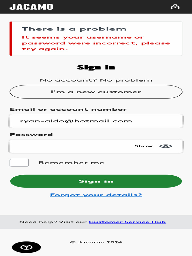 Incorrect Username or Password Notice | PDF