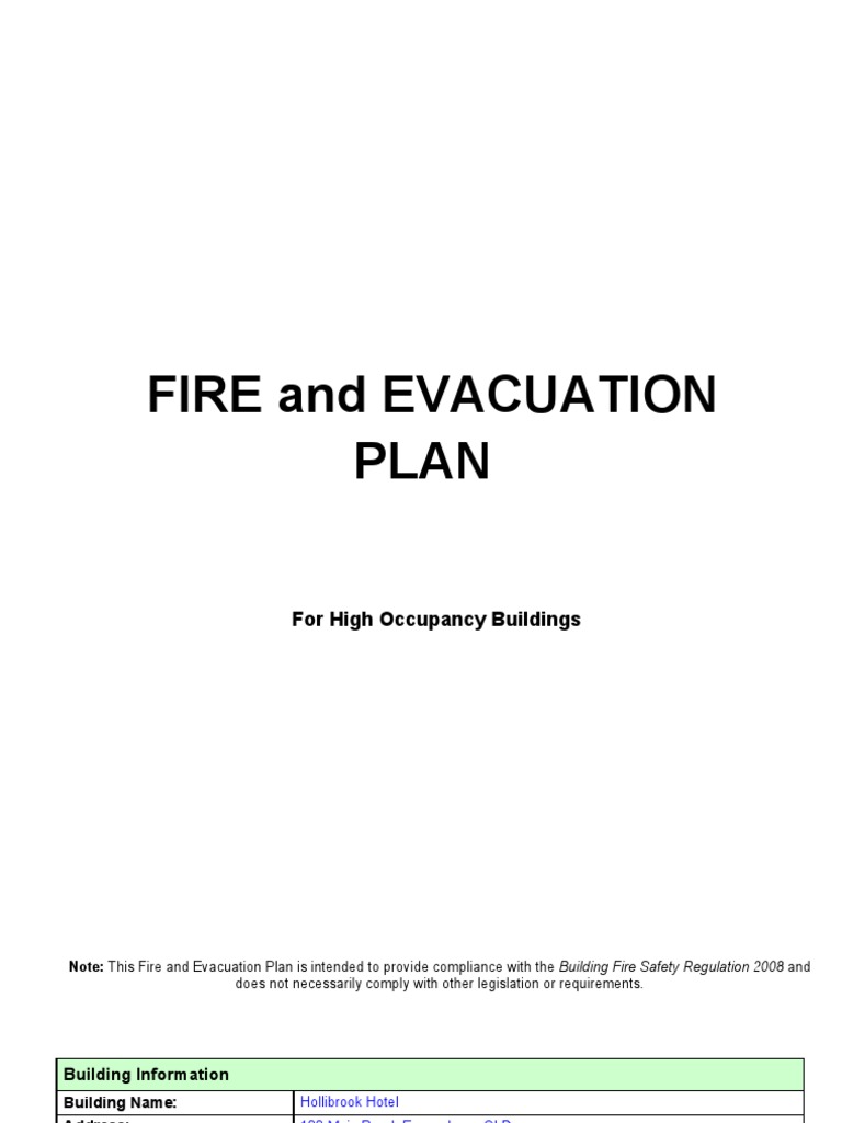 Fire and Evacuation PlanHigh Occupancy Building PDF Fire Safety Fire Sprinkler System