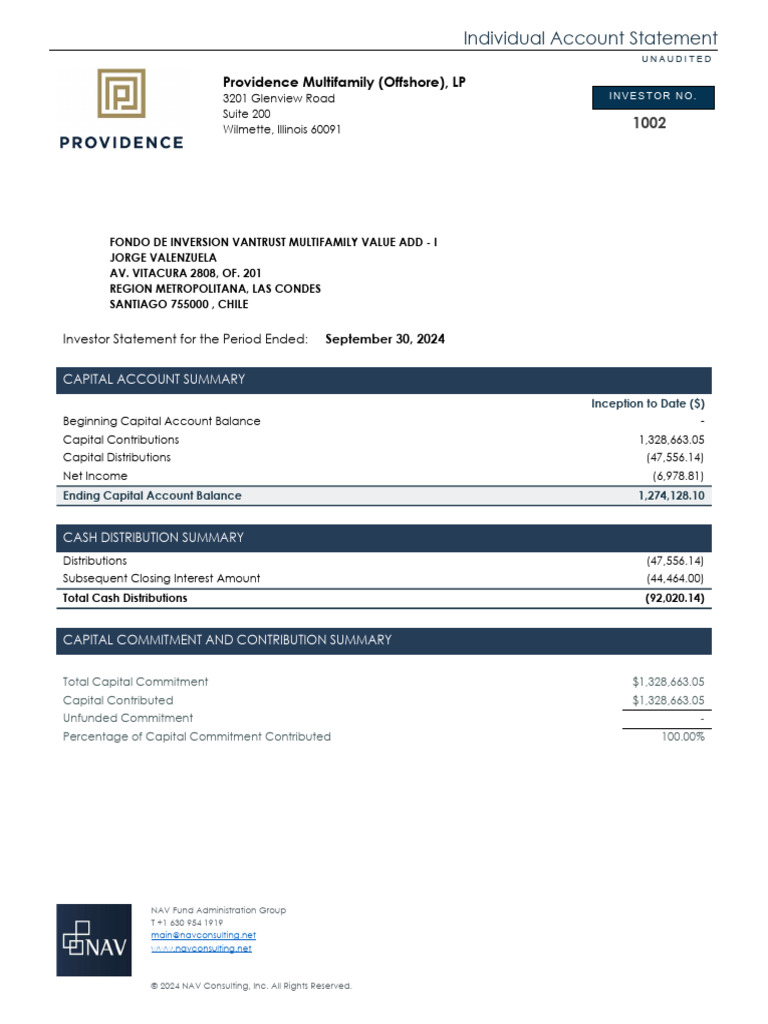 Providence Multifamily Investor Statement | PDF | Money | Financial ...