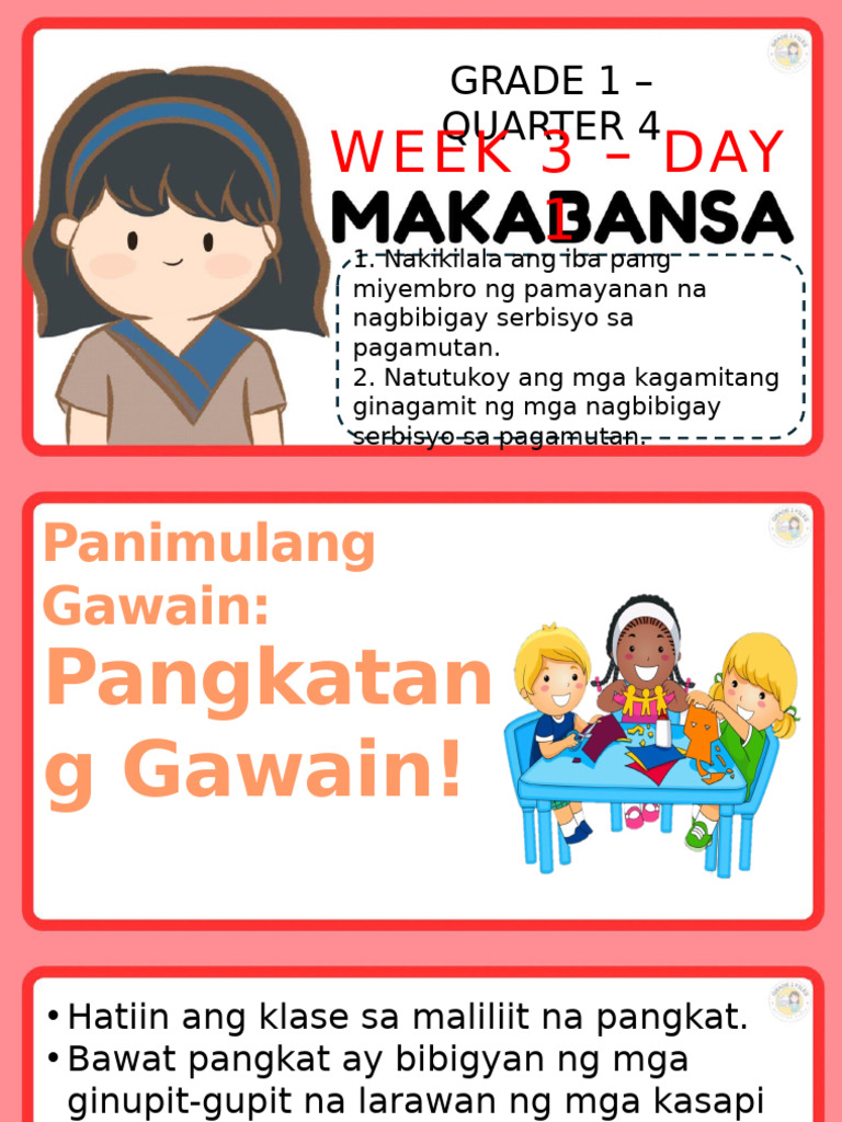 Grade 1 Q4 Makabansa Week 3 | PDF