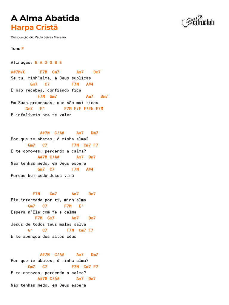 A Alma Abatida - Harpa Cristã 193 | PDF
