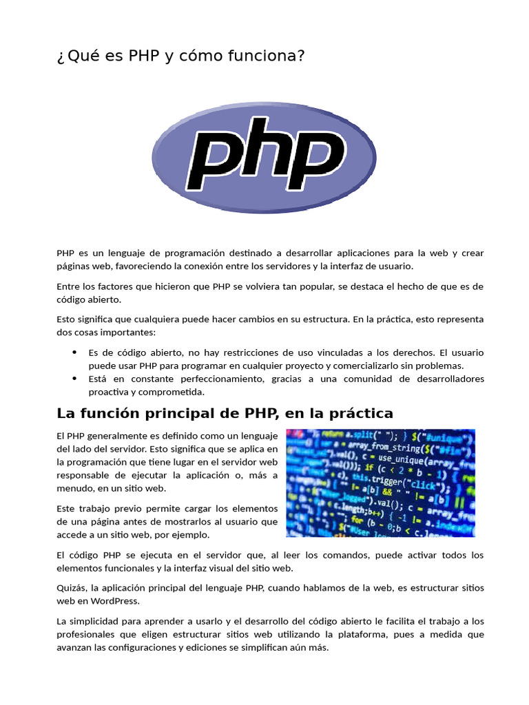 Introducción a PHP: Lenguaje Web Esencial | PDF | Php | Red mundial