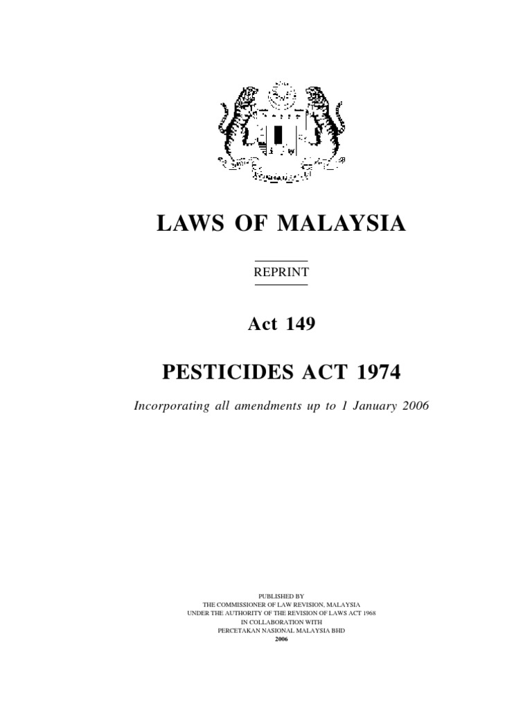 Pesticide Act 1974 Malaysia Pesticide Search And Seizure