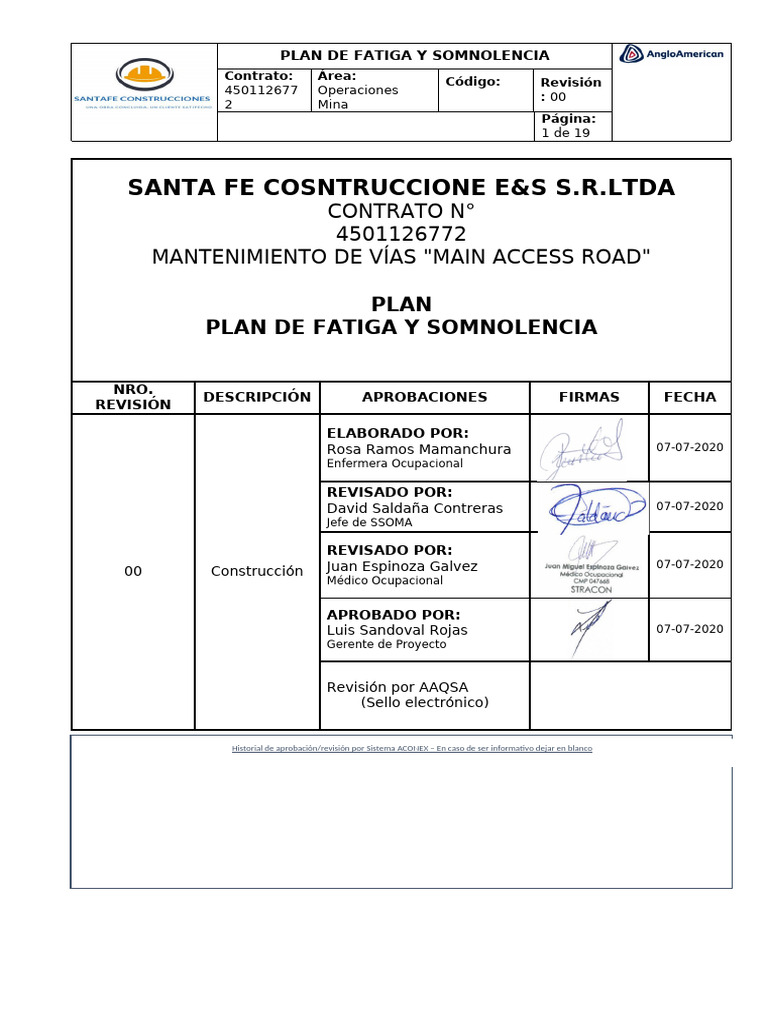 Plan Fatiga Somnolencia Mantenimiento Vias Mar | PDF | Seguridad y ...