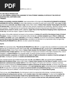 Initial Complaint Document - Palace Resorts