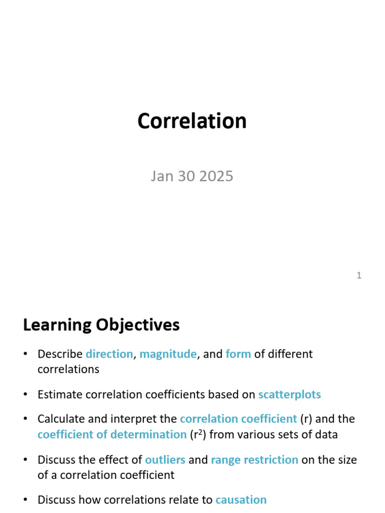Jan 30 - Correlation III | PDF | Coefficient Of Determination ...