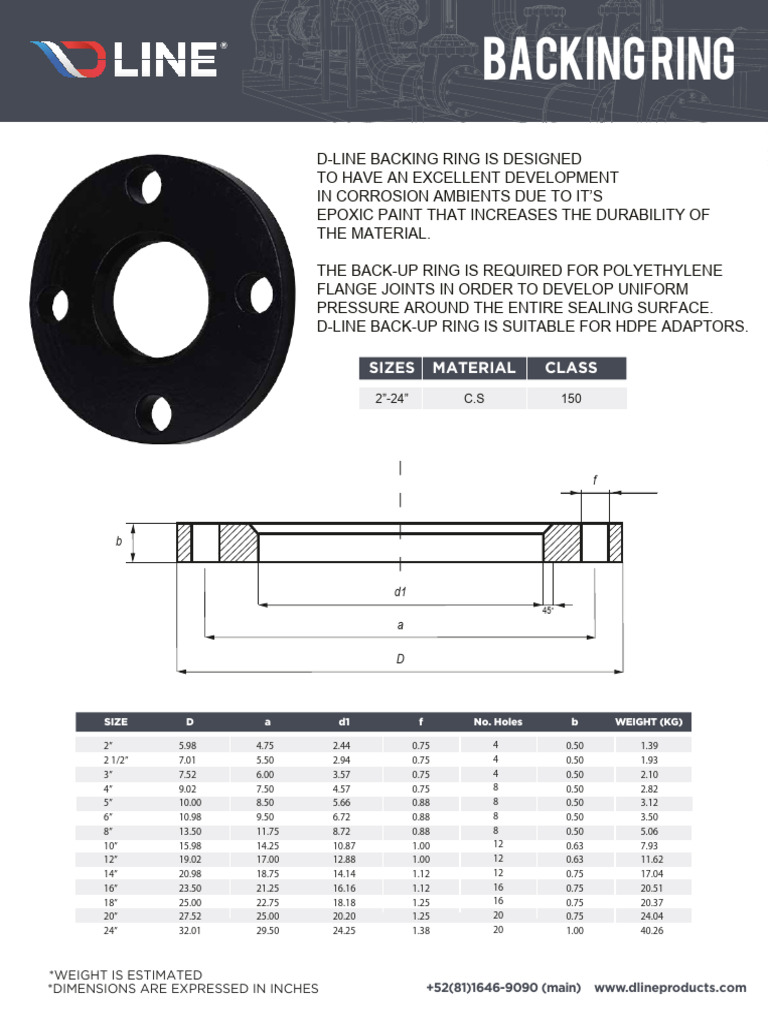 D-Line Backing Ring Specifications | PDF | Building Materials ...
