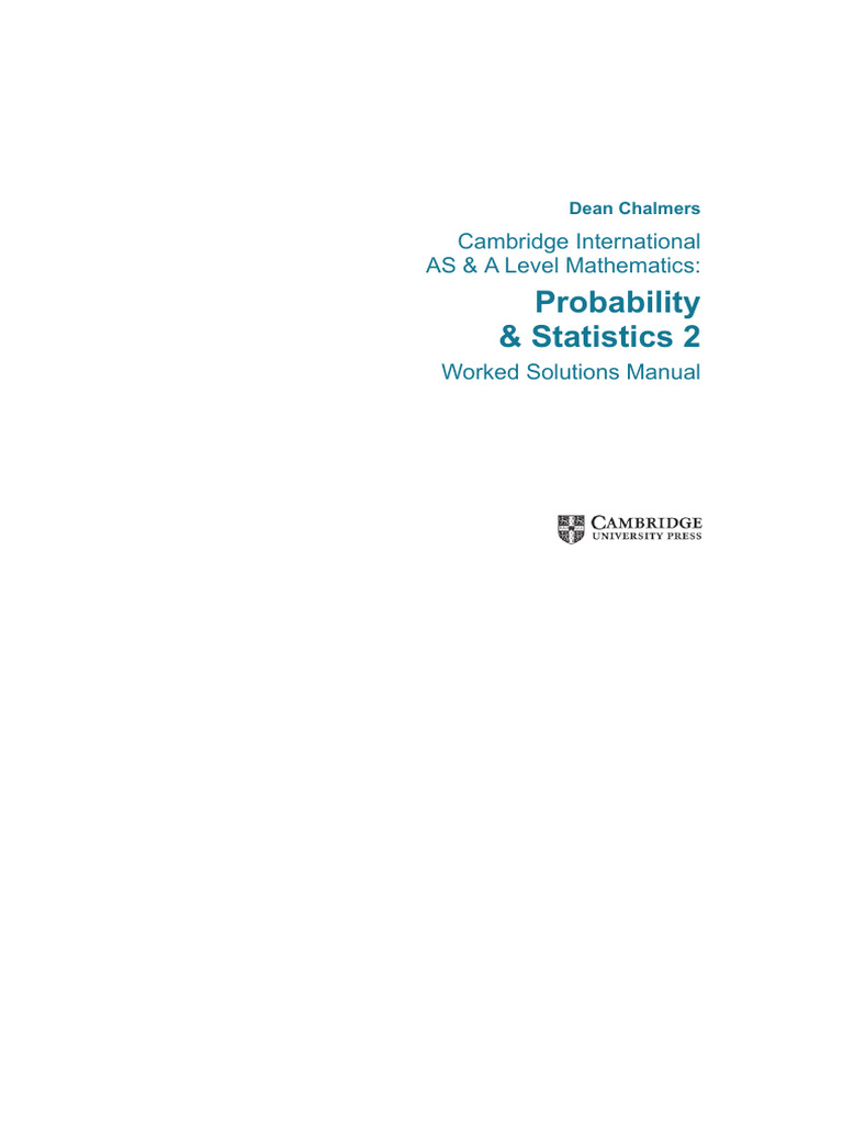 Probability & Statistics 2: Cambridge International AS & A Level ...