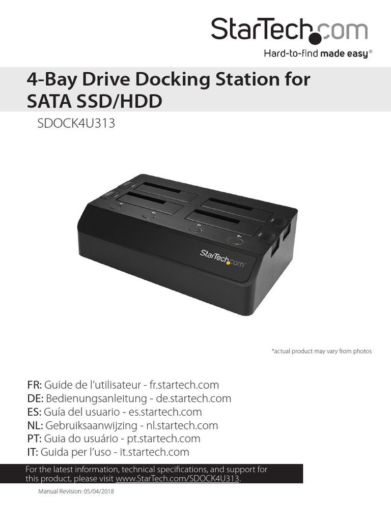 4-Bay SATA Drive Docking Station Manual | PDF | Hard Disk Drive | Usb