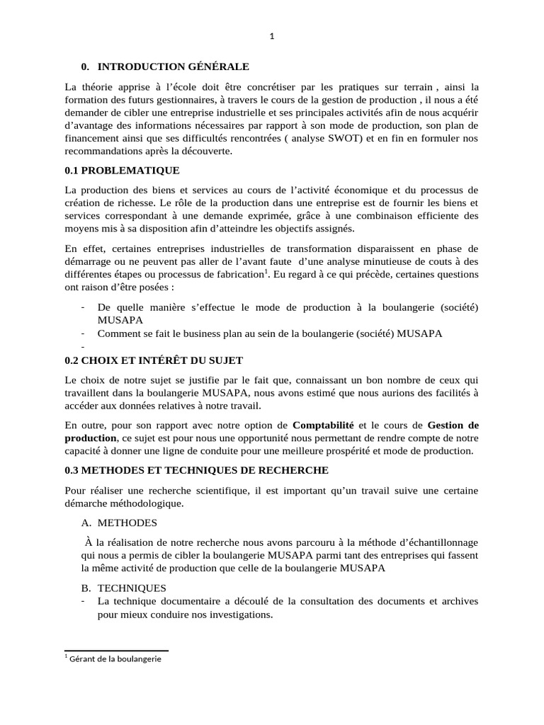 Tp Gestion de Production | PDF | Pains | Business