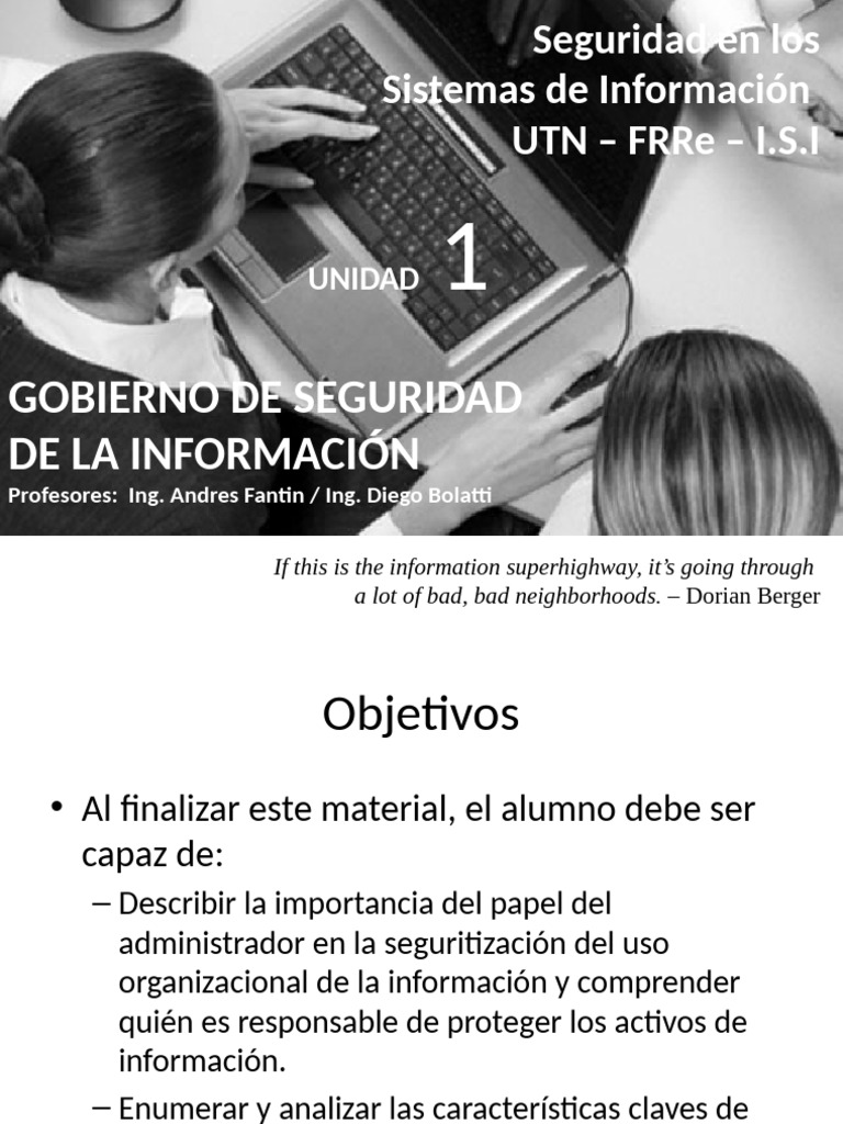 Capitulo 1 - Gobierno de Seguridad de La Informacion | PDF | La ...