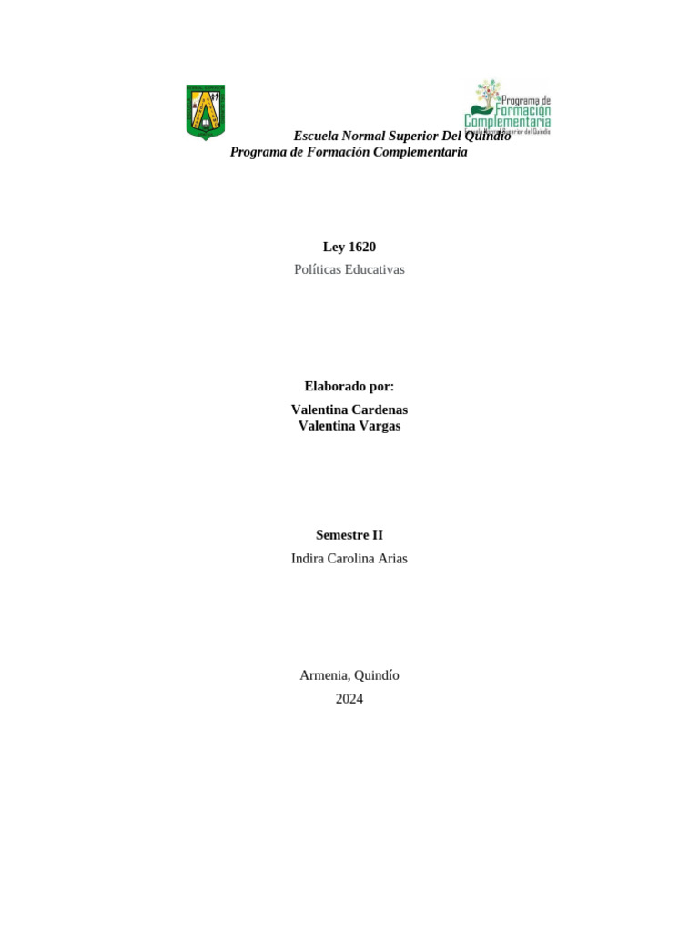 Ley 1620: Convivencia Escolar en Colombia | PDF | Acoso cibernético ...